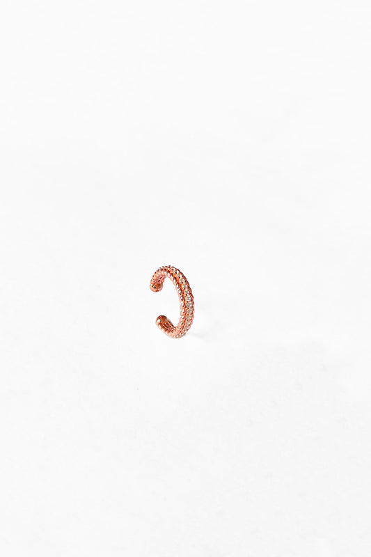 Zircon Stone White Silver Ear Cuff