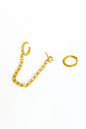 Chain Large Stone Dangle Silver Earrings