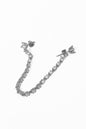 Single Stone Dangle Chain Silver Earrings