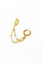 Drop Double Chain Silver Chain Earrings