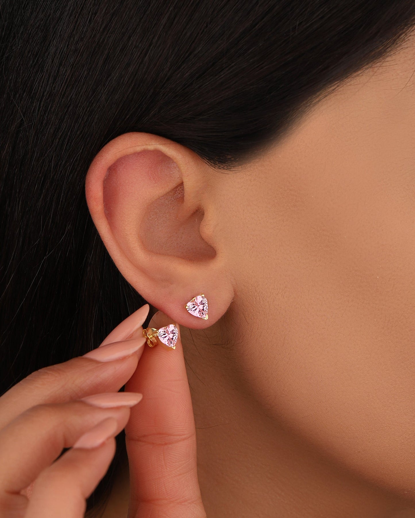 Heart Small Heart Earrings, Silver 925 Pink Tiny Heart Earrings