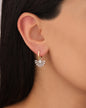 Double Color Stone Silver Sun Earrings, Minimalist Gold Dainty Sun Stud Earrings