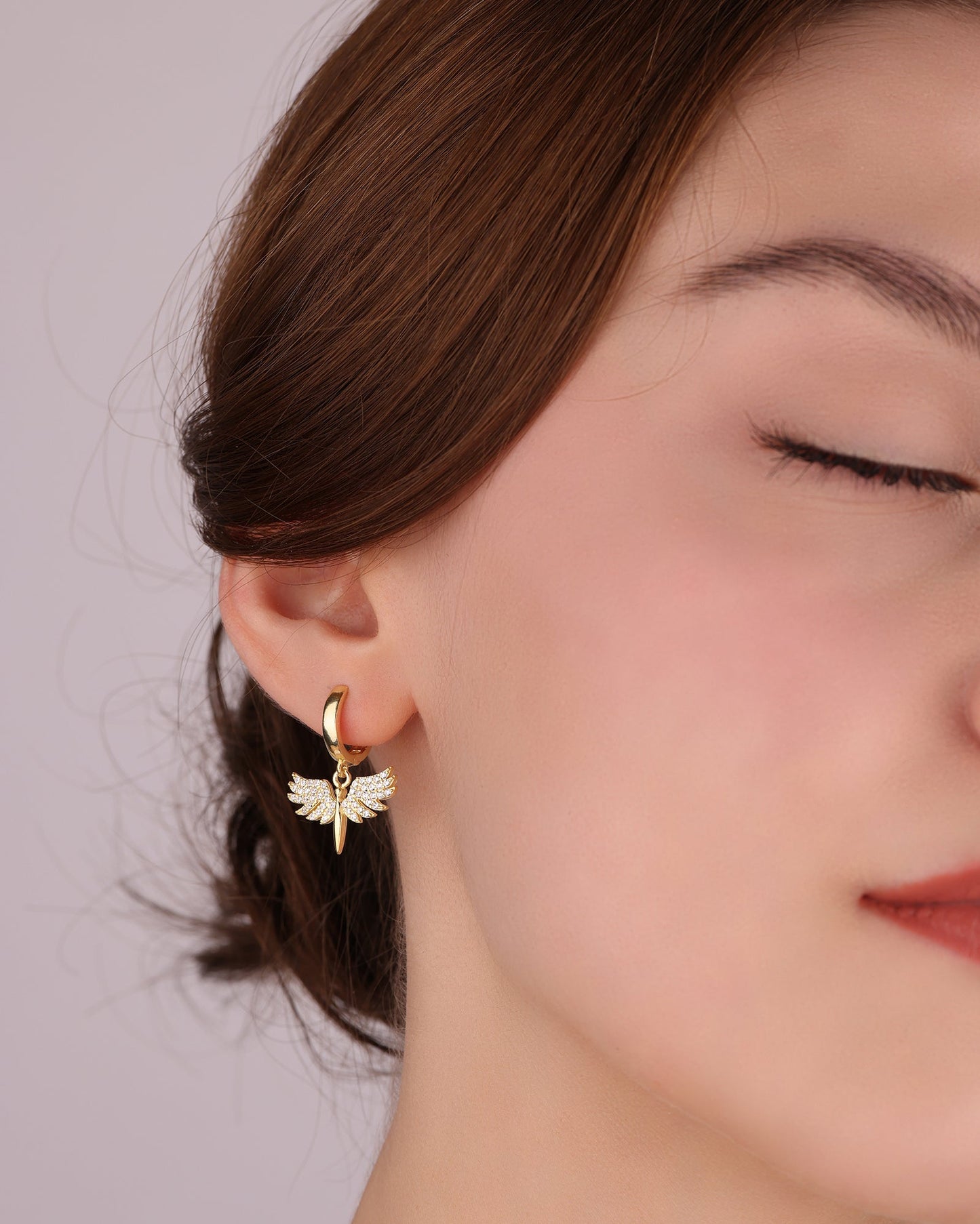 Dangle Angel Silver Earrings