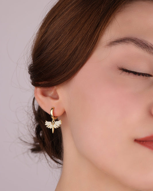Dangle Angel Silver Earrings