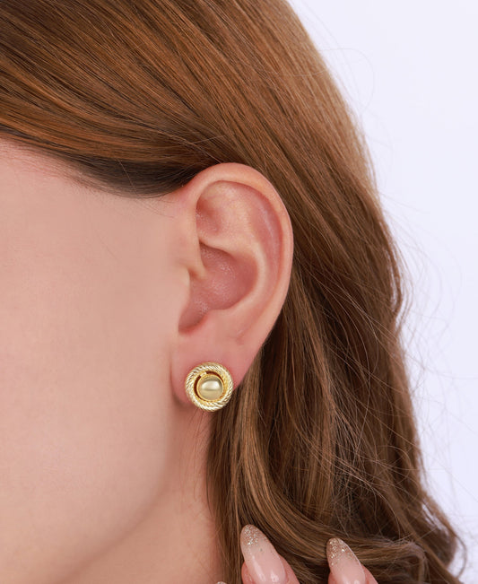 Spiral Design Stoneless Silver Earrings