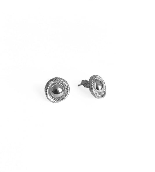 Spiral Design Stoneless Silver Earrings