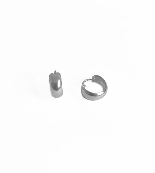 Gold Plated Plain Silver Chunky Hoop Earring