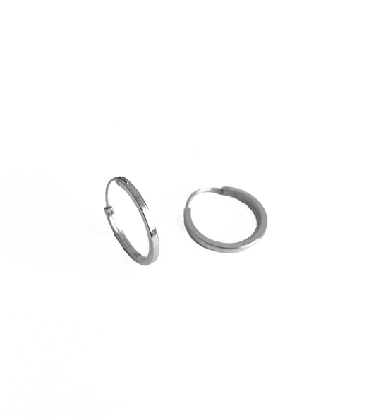 Silver Square Thin Hoop Earrings for Everyday and Special Occasions