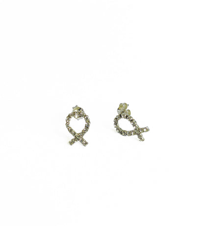 Elegant White Stone Silver Earrings