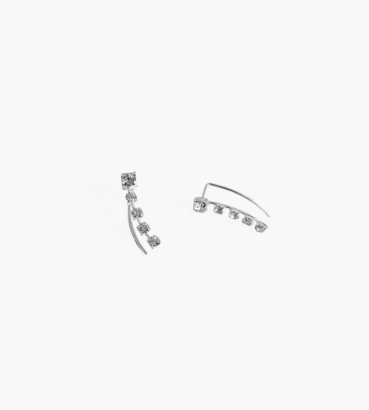Custom Design Five Stone Silver Earrings