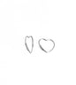 Fine Wire Heart Pattern Silver Earrings