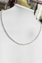 White Stone Silver Tennis Choker Necklace