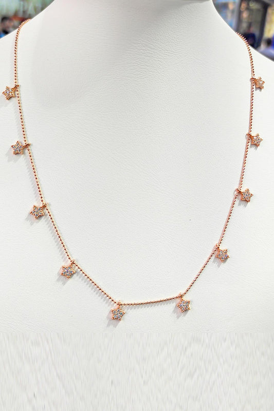 Dangle Multi Star Silver Necklace