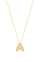 White Zircon Stone Silver Letter Necklace