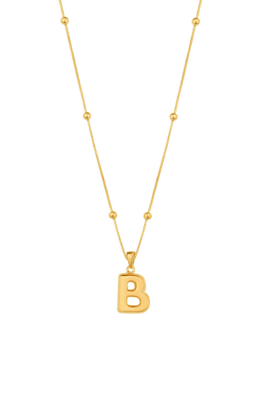 Silver letter necklace