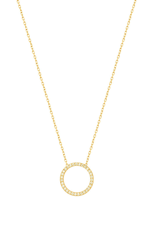 Round White Stony Silver Necklace