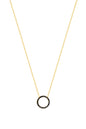 Black Stone Silver Round Necklace