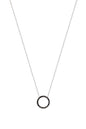 Black Stone Silver Round Necklace