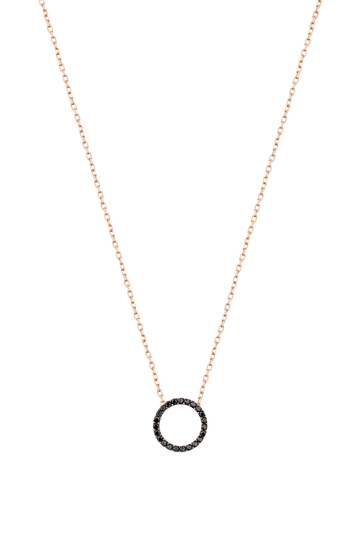 Black Stone Silver Round Necklace