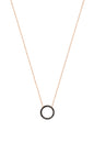 Black Stone Silver Round Necklace
