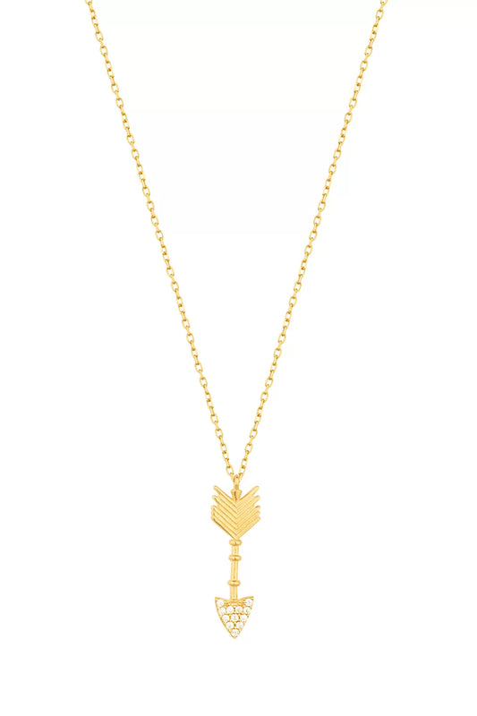 Zirkon Arrow Silver Necklace
