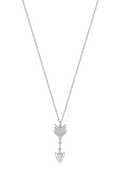 Zirkon Arrow Silver Necklace