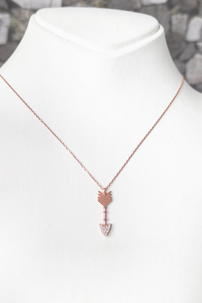 Zirkon Arrow Silver Necklace