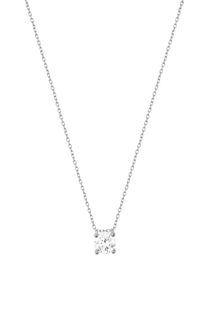 Solitaire Silver Necklace