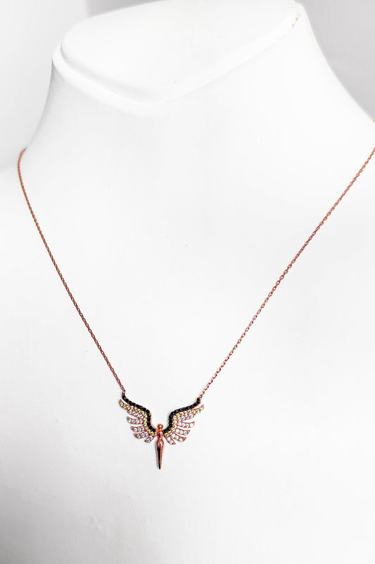 Silver Necklace with Black and White Stone