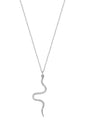 Green Eyed Snake Silver Necklace