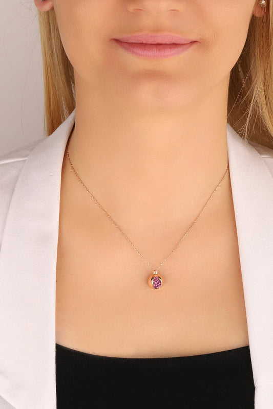 Pomegranate Silver Necklace