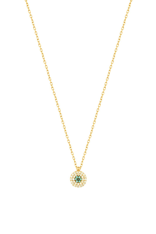 Turquoise Daisy Silver Necklace