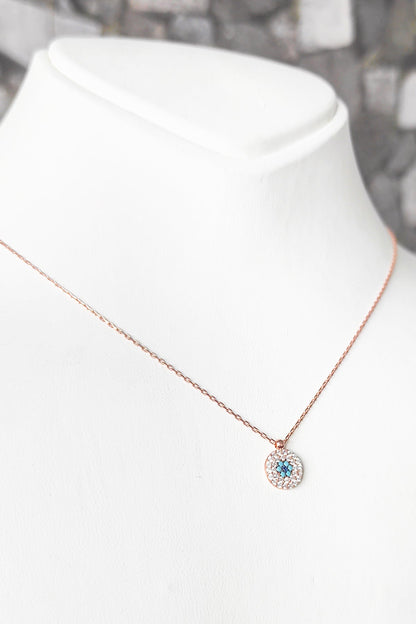 Turquoise Daisy Silver Necklace