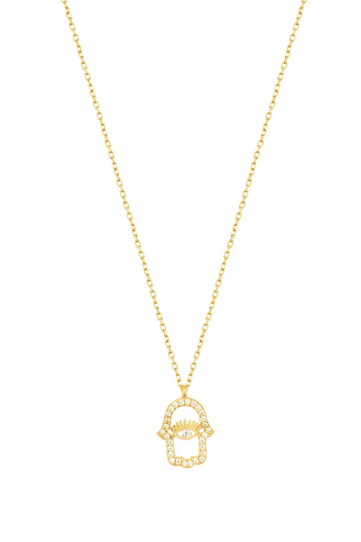 Eye Hamsa Silver Necklace