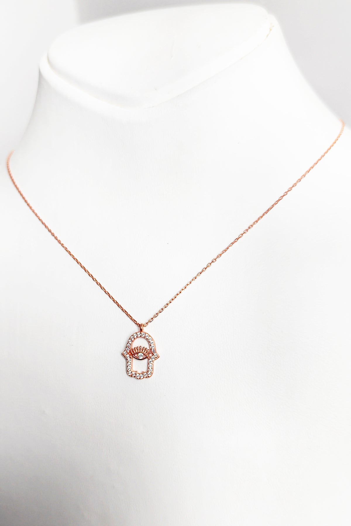 Eye Hamsa Silver Necklace