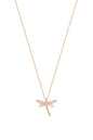 White Stone Dragonfly Silver Necklace