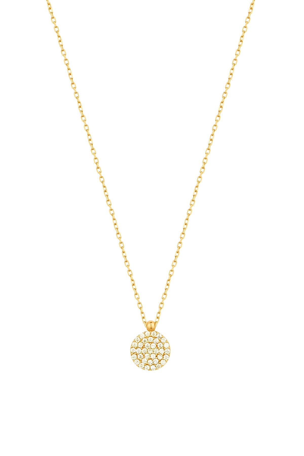 White Stone Lentil Silver Necklace