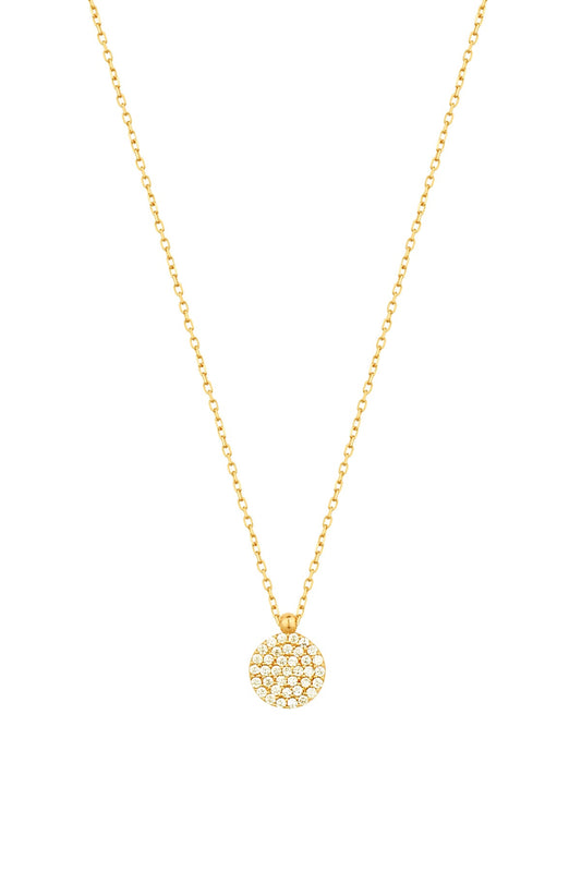 White Stone Lentil Silver Necklace