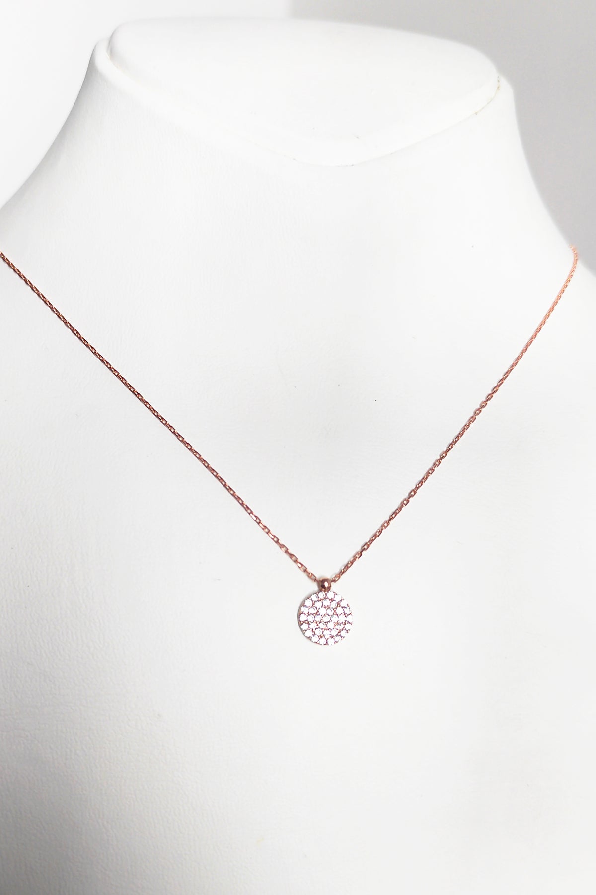 White Stone Lentil Silver Necklace