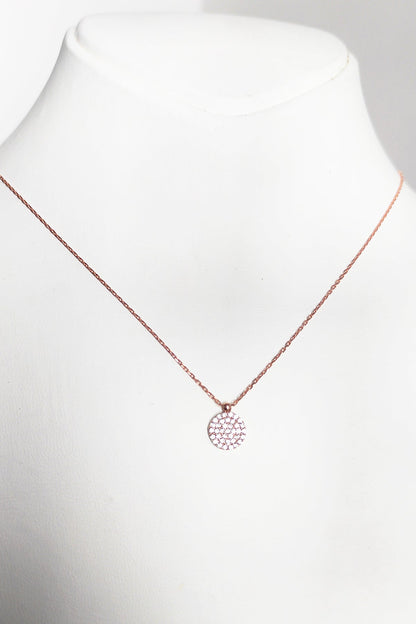 White Stone Lentil Silver Necklace