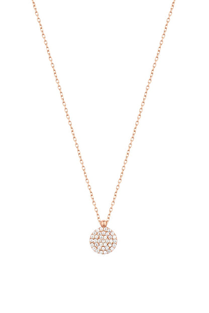 White Stone Lentil Silver Necklace