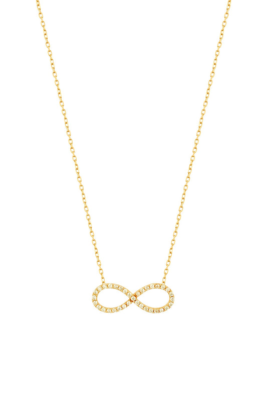 Full Stone Infinity Silver Necklace