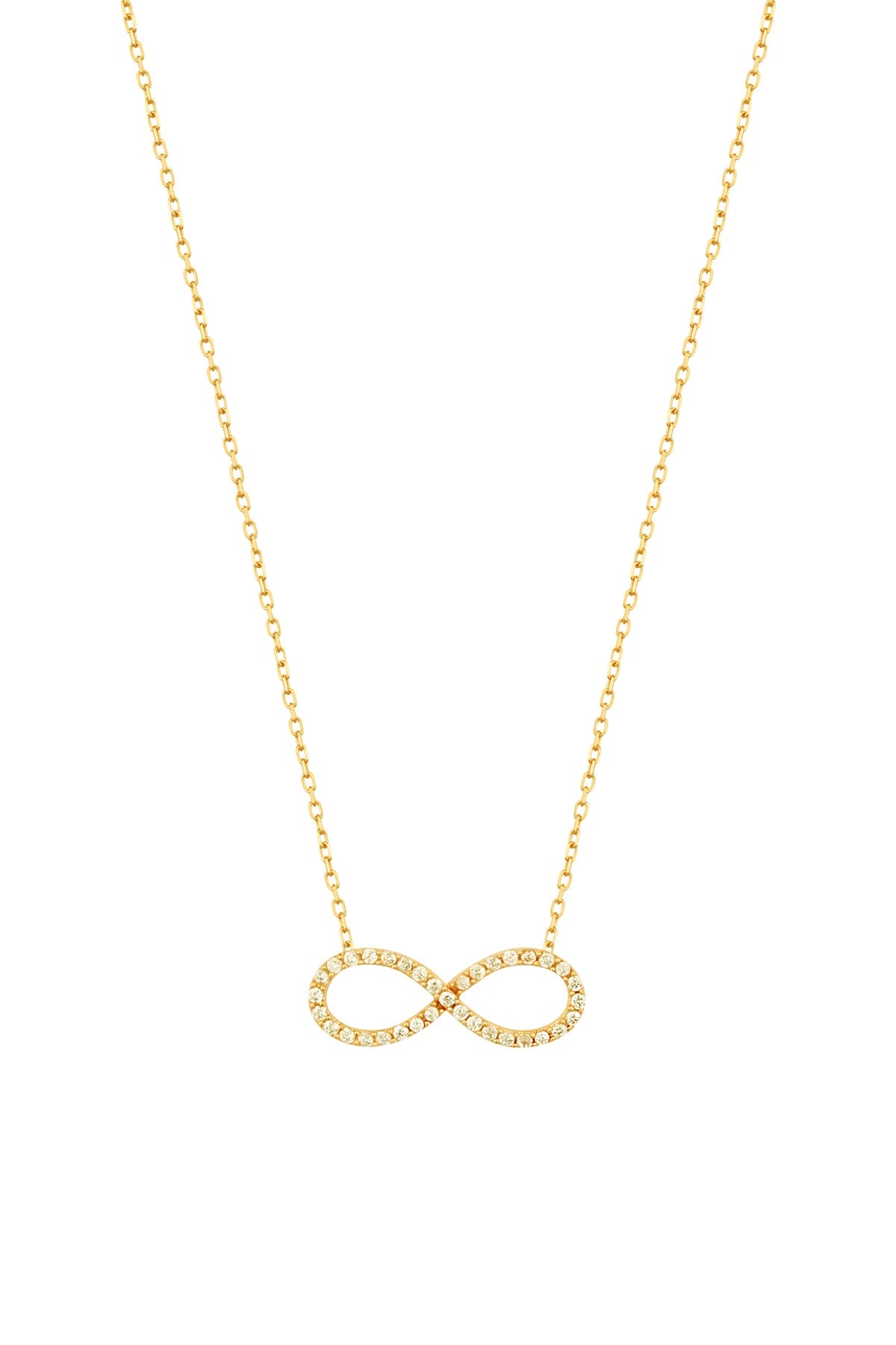 Full Stone Infinity Silver Necklace
