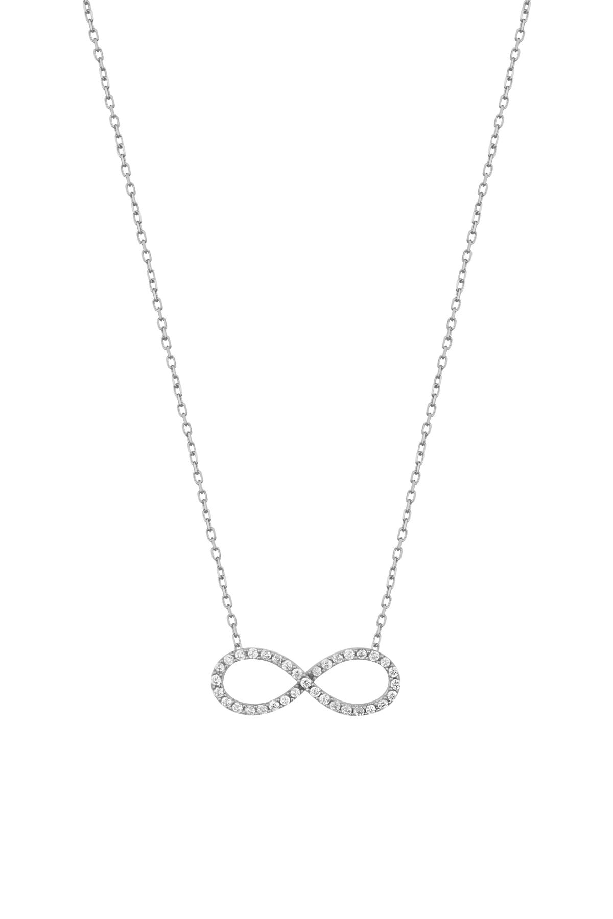 Full Stone Infinity Silver Necklace