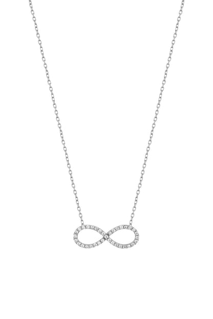 Full Stone Infinity Silver Necklace