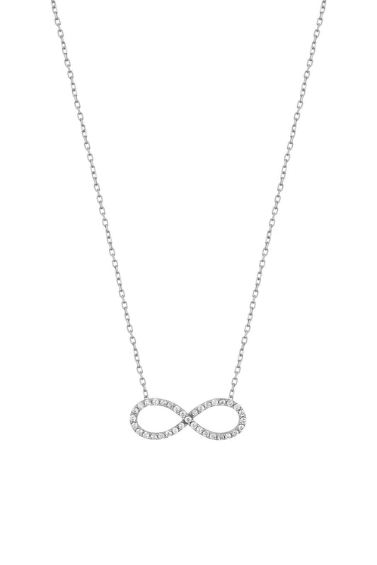 Full Stone Infinity Silver Necklace