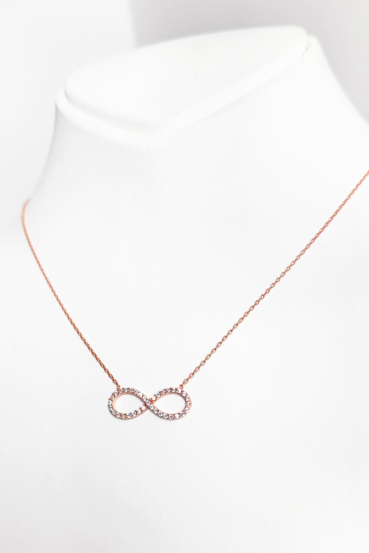 Full Stone Infinity Silver Necklace
