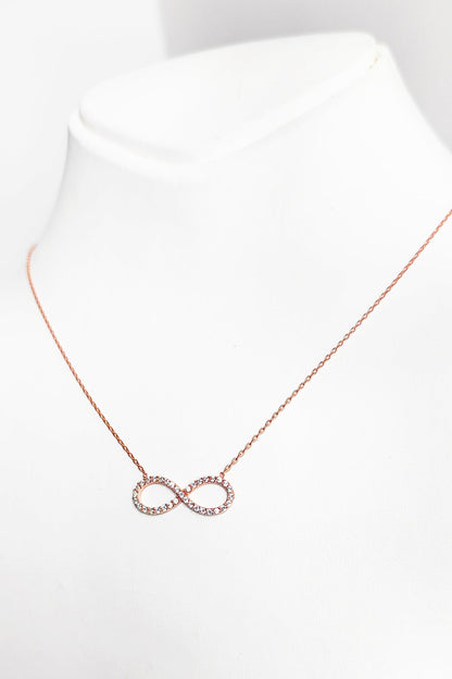Full Stone Infinity Silver Necklace