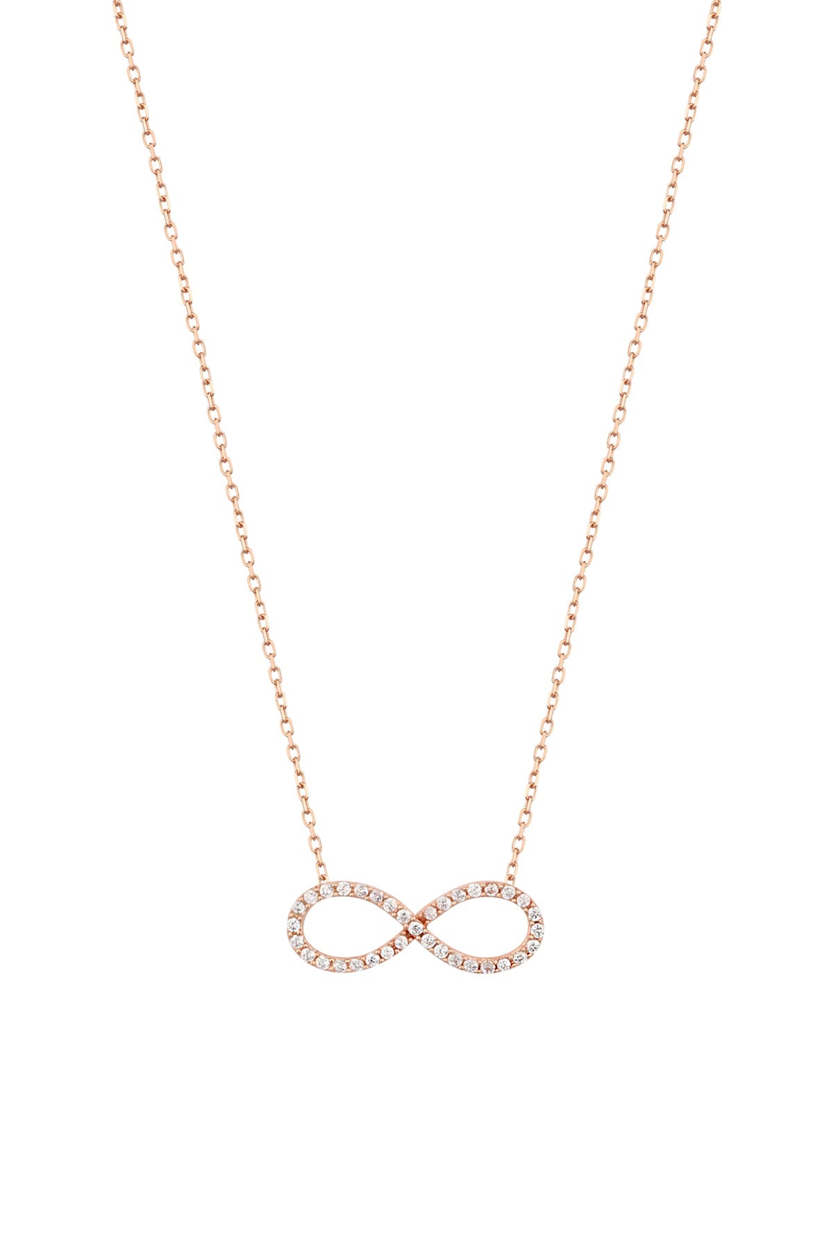 Full Stone Infinity Silver Necklace