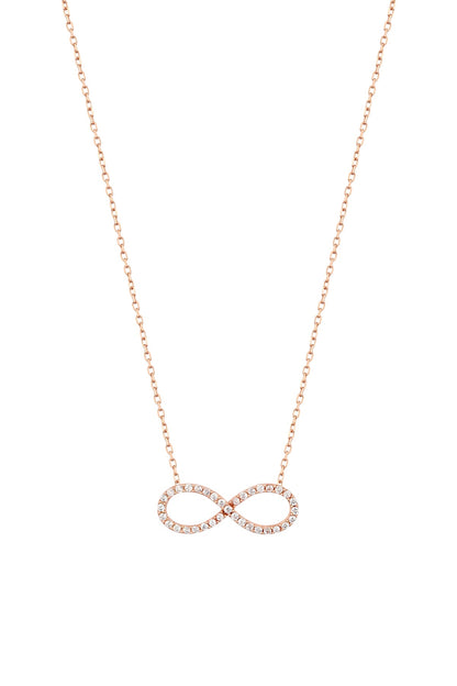 Full Stone Infinity Silver Necklace